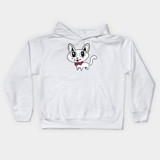 cute white cat Kids Hoodie